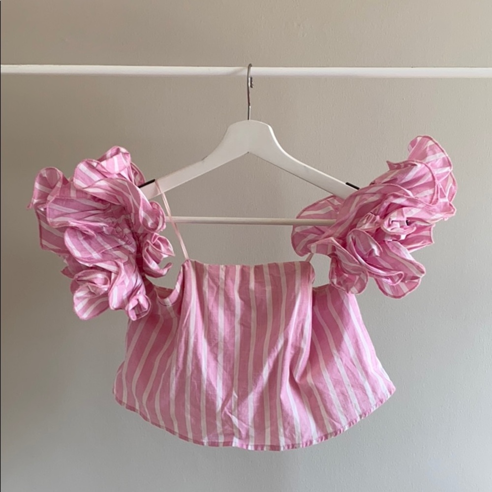 Luxxel striped ruffle top